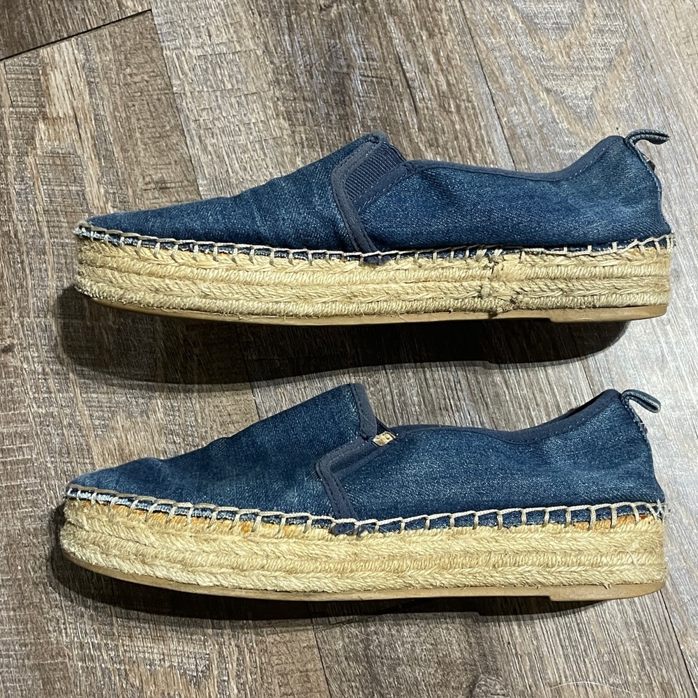 Sam Edelman Carrin Denim Platform Espadrille Slip-On Shoes - Picture 5 of 7